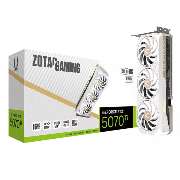 ZOTAC Solid CORE GeForce RTX 5070 TI Gaming OC 16GB GDDR7 - White